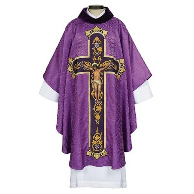 Chasuble Vestment Via Sacra  Priest Pastor Clergy Lent Easter Apparel New