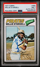1977 Topps Baseball Autographed Willie Stargell Pirates Card Auto PSA/DNA PSA 7