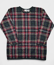Paul Harris Design Sweater Womens Large Mohair Wool Crewneck Plaid Pullover PHD