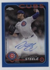 2024 Topps Chrome Update Blue Refractor /150 Justin Steele #AC-JST Auto 1ca6