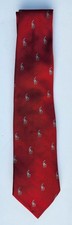 Red Polo Ralph Lauren Woven Silk Twill Tie With Tiny Woven Polo Players