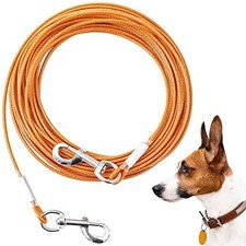 20ft Heavy-Duty Dog Tie Out Cable for Large Dogs Up to 125lbs - Outdoor Tether