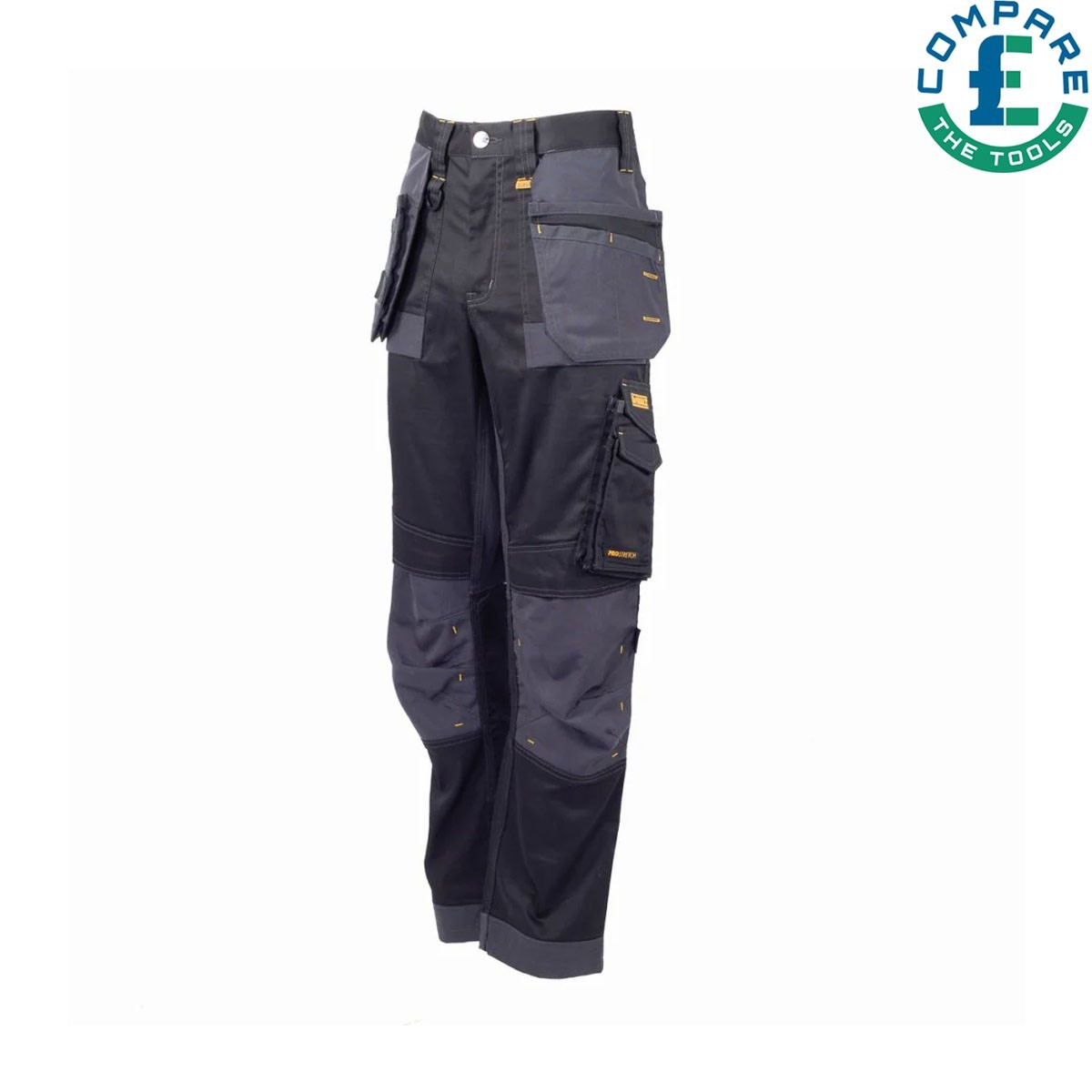 DeWalt Harrison Regular Fit Stretch Work Trousers Black / Grey - W34"" L31""