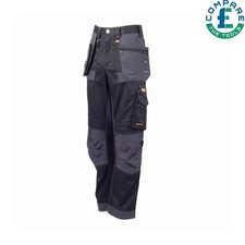 Image of DeWalt Harrison Regular Fit Stretch Work Trousers Black / Grey - W38" L31"