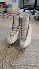 Jackson Competitor 1311 White Lace-Up Figure Ice Skates Leather Sole w/ Blades