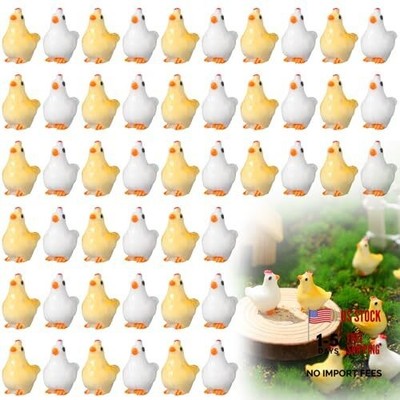 50-Piece Mini Chicken Figurines - Resin - Tiny Easter - Miniature