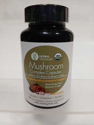 Mushroom Complex 5+ Strains 90 Vegetarian Capsules Exp3/27