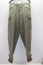 Pantalon suédois M39 gris laine taille 31"Lx32"L avec bretelles cuir cheville M203