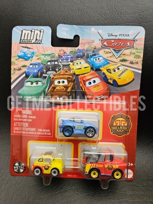 DISNEY PIXAR CARS MINI RACER RACE & RESCUE LUIGI SALLY MATER 3 PACK FREE SHIP *