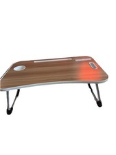 Laptop Bed Desk w/ USB Ports, Light, Cup Holder, Foldable Table 23.6" x 16" NEW