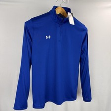 Under Armour 1/4 Zip Pullover Sweatshirt Men Medium Blue Stretch Lightweight NEW