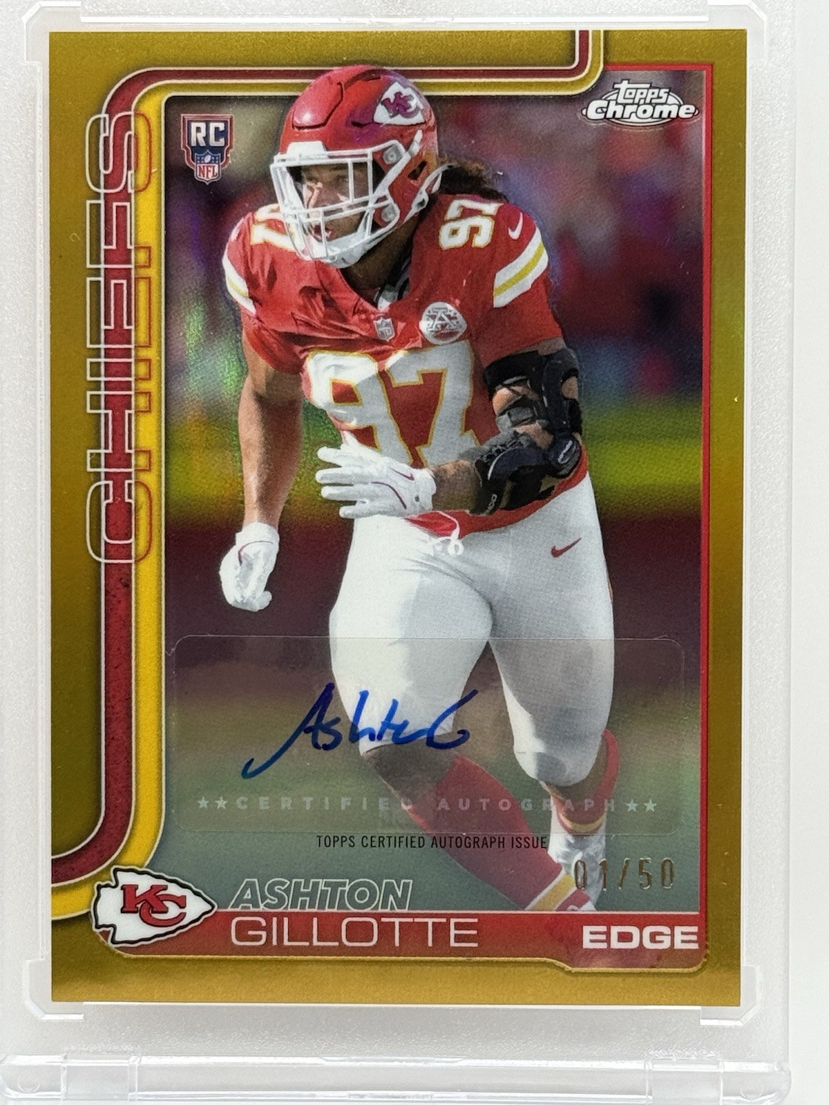 Ashton Gillotte Topps Chrome Retail Rookie Autographs #AG Gold Refractor