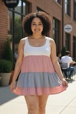 plus sized tiered dress Emerald 1x