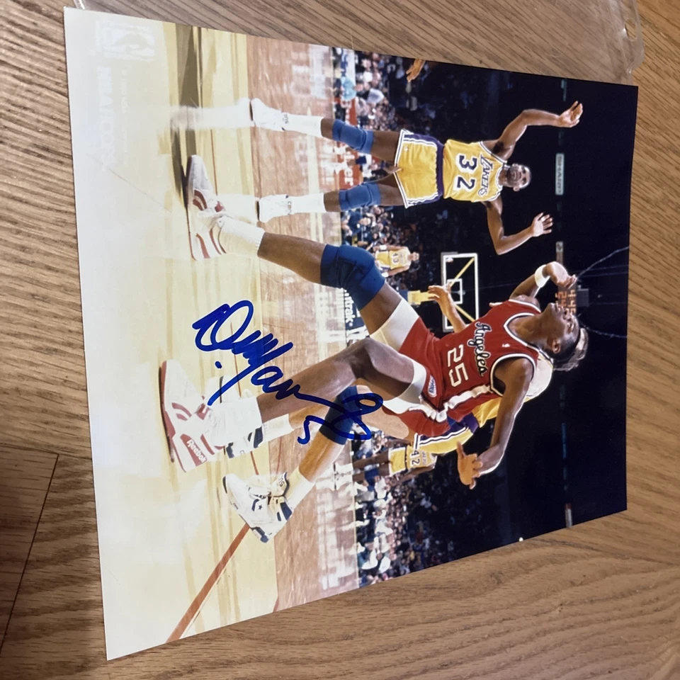 Foto autografiada firmada por Danny Manning de 8x10 "LOS ANGELES CLIPPERS Foto 2 de 4