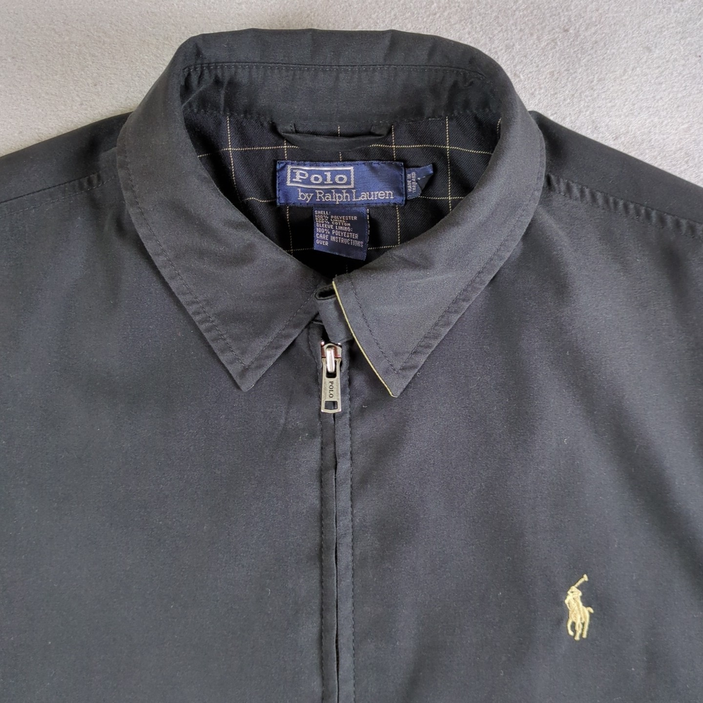 Vintage Polo Ralph Lauren Bi-Swing Jacket Mens Medium Black Full Zip Windbreaker thumbnail 3