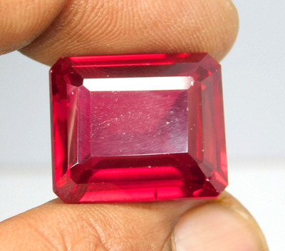Natural Ruby 45.60 Ct Mozambique Emerald Cut Untreated Loose Gemstone
