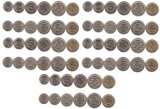 Yugoslavia - 5 pcs х set 6 coins 1 2 5 10 50 100 Dinara 1993 aUNC / UNC
