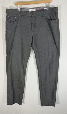 Brax Pants Men 40x31 Black Cooper Fancy Straight Casual Chino 5 Pockets Preppy