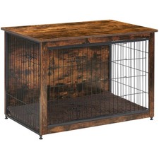 Rustic Brown Dog House with Comfortable Cushion  Adjustable Feet for Stability