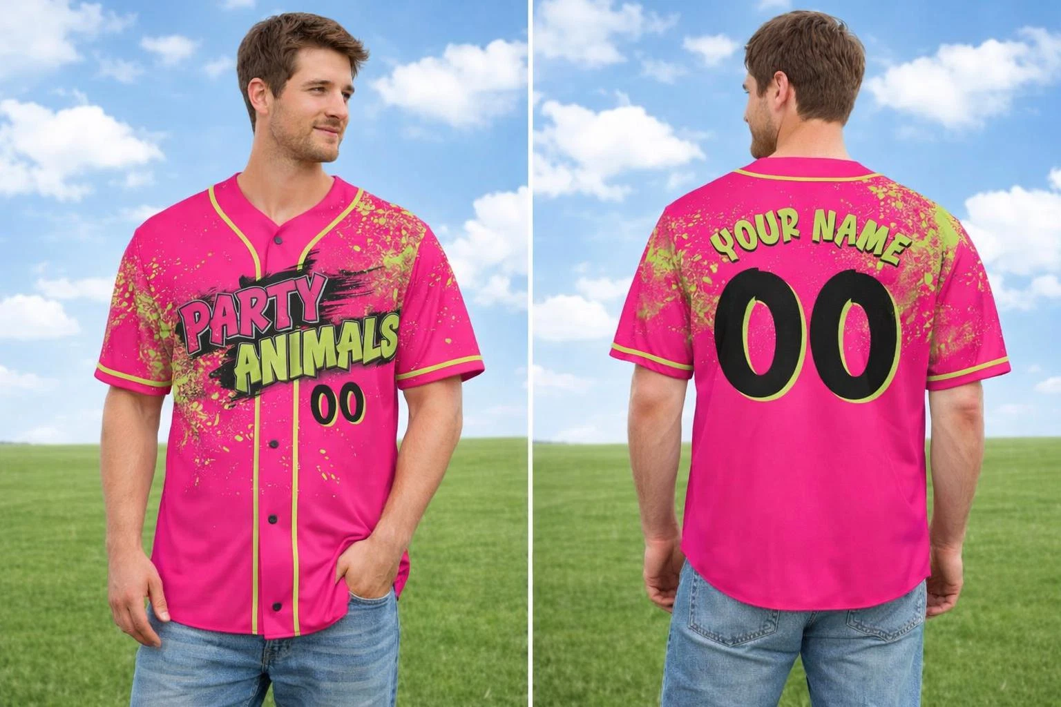 Personalized Party Animal Jersey Shirt Custom Name Number Monkey Team Baseball J