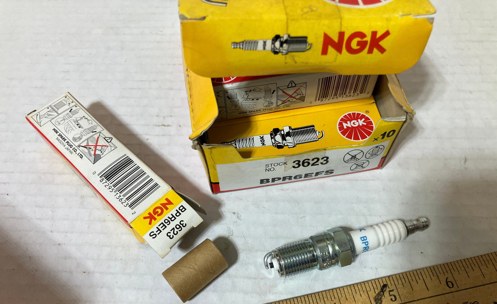 NGK Yellow Box Spark Plug  Stk # 3623  Part # BPR6EFS  Lot of 10 NOS