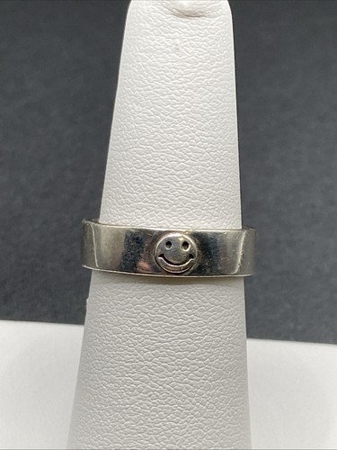 Vintage Sterling Silver Smiley Face Toe Ring - Size 6