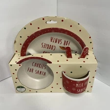 Beriwinkle ‘Milk and Cookies for Santa’ Set (plate, bowl, cup, spoon, and fork)
