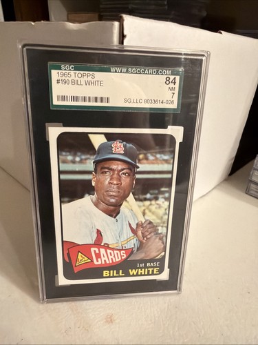 1965 TOPPS #190 BILL WHITE SGC GRADED 7 BILL WHITE ST. LOUIS CARDINALS BASEBALL