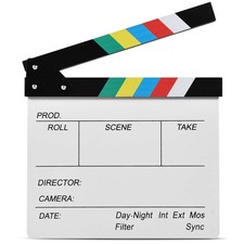 KISEER 12"x11" Movie Film Clap Board Wooden Movie Clapboard Film Clapper Boar...