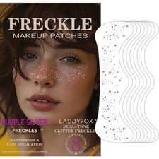 8 Pcs Purple Silver Temporary Glitter Freckles Face Small, 