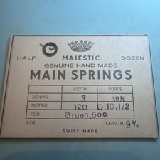 Majestic Mainspring Gruen 500 Size 3 X Q10 1/2 X 9 3/4”