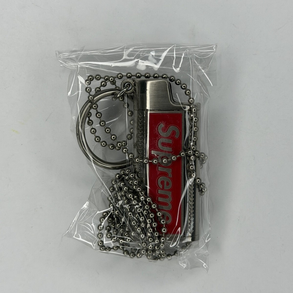Supreme Metal Lighter Holster SS19 Logo Lighter Holder Silver Red