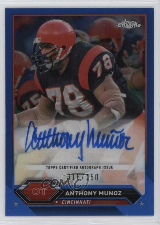2023 Composite Topps Chrome Blue Refractor 16/150 Anthony Munoz Auto HOF 1pn9