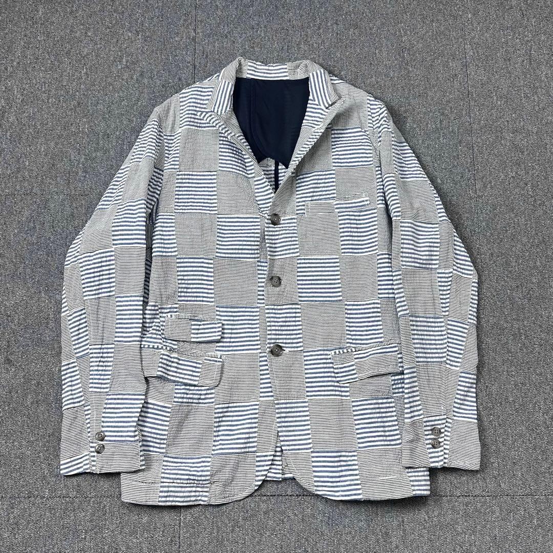 BEAMS PLUS Patchwork Tailored Jacket L Check Stri… - image 6
