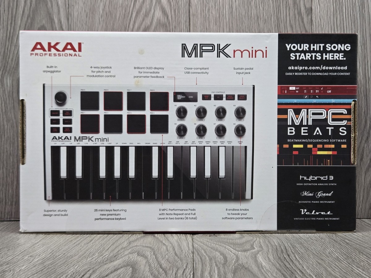 DTM・DAW AKAI Professional MPK MINI MK3 White Akai MPK Mini MK3 White Controller-keyboard