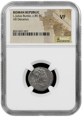 85 BC Roman Republic 85 BC AR Denarius L.Julius Bursio NGC VF | eBay