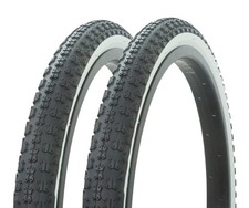 PAIR OF BICYCLE GENUINE ENIX BMX TIRES 20 X 1.75 IN COMP III TREAD WHITEWALL