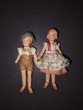 Antique German Dolls Set Of 2 Wire Jointed
