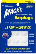 Pillow Soft Silicone Earplugs, 8/18 Pair - the Original Moldable Silicone Putty