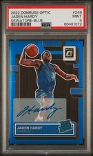 2022 Donruss Optic Blue Prizm Signatures /49 Jaden Hardy PSA 9 Auto Rated Rookie