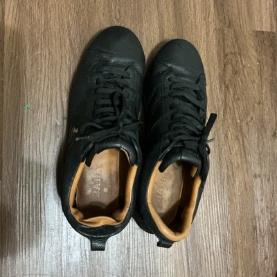 Bally Black Tan Leather Logo Lace Up Men's Casual Sneakers Round Toe
