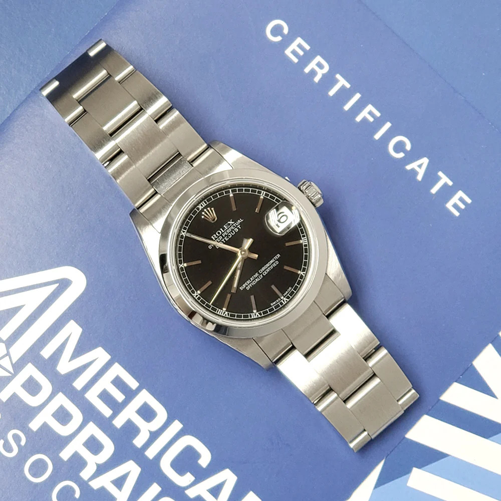 Rolex Datejust 31mm Midsize Black Index Steel Oyster Watch 78240 image 3