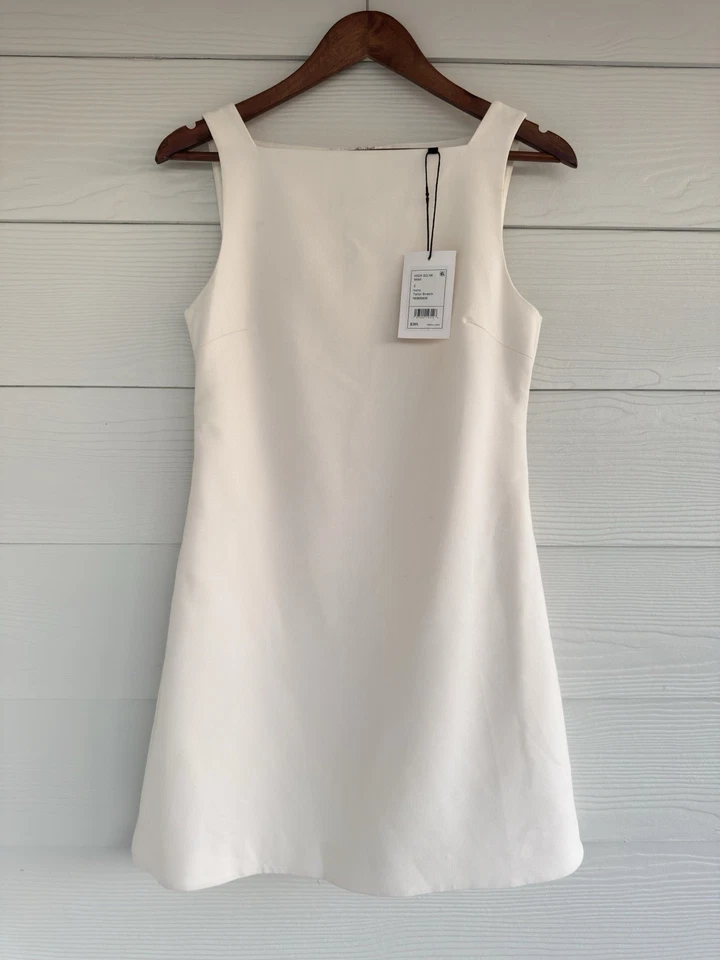 Nuevo con etiquetas Mini Vestido Theory Boatnik Shift en Arroz Mini Marfil Taylor Elástico Talla 2 $39 Foto 2 de 4