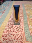 Murano Vase Faceted Blue Sommerso Glass Block Blue Amber MCM Collection 4.75"