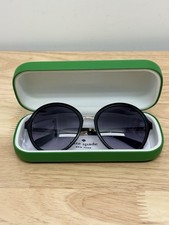 Kate Spade Annabeth Sunglasses Round Black Gold Frame w/ Green Case 55-19-135
