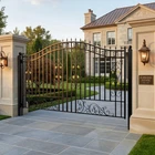 ZUMI 12x6 ft Outdoor Single Swing Driveway Gate for Home Yard Floral Scrollwork