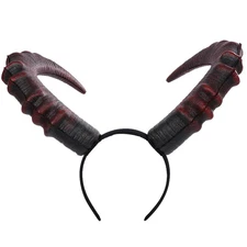 Devil Horns Headband Headpiece Large Demon Headdress Gothic Halloween Costume...