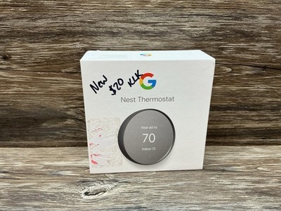 Google Nest Thermostat G4CVZ Smart WiFi Programmable Thermostat Charcoal Open Bo