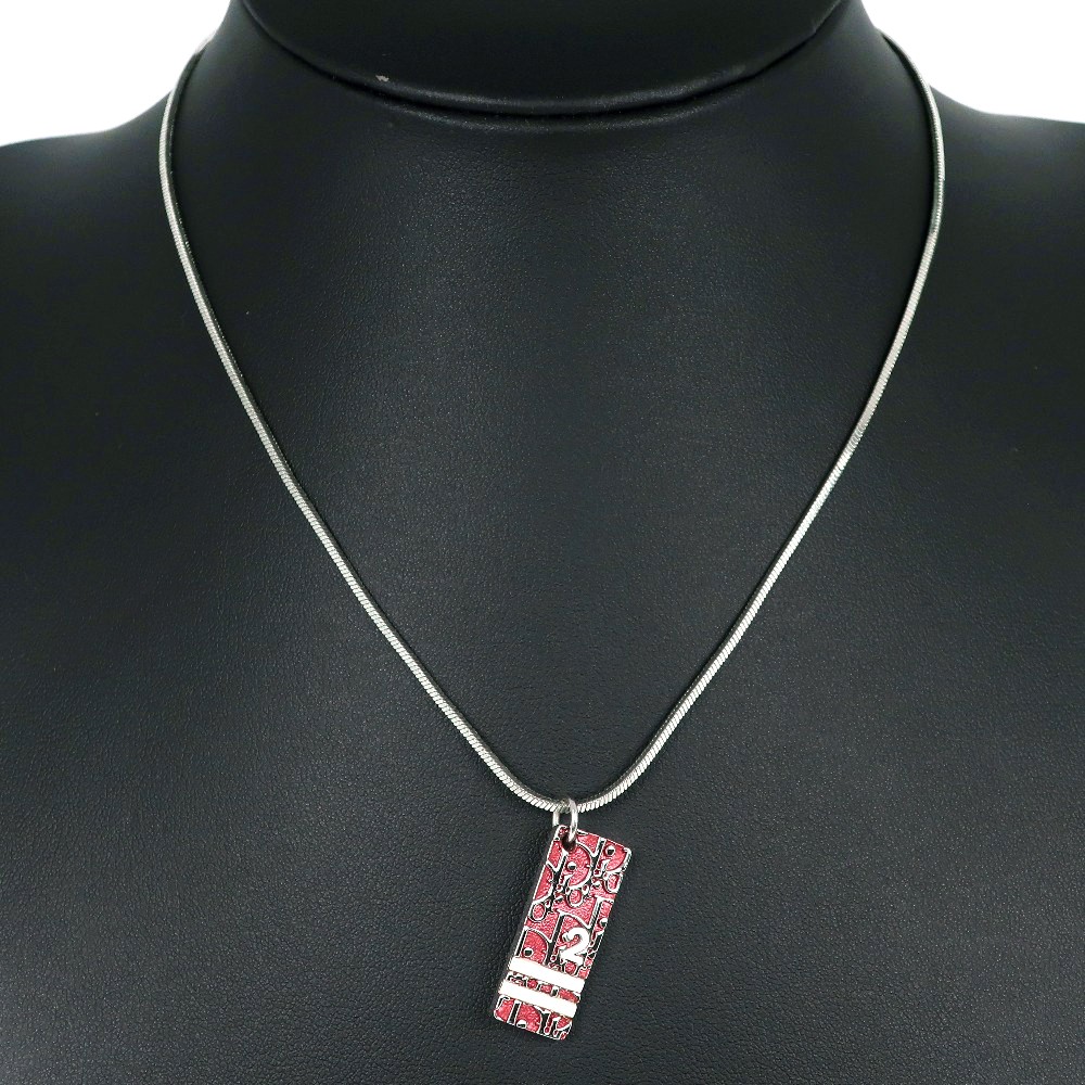 アクセサリー Christian Dior Trotter Logo Necklace Christian Dior Trotter Necklace Silver x Blue Women | eBay