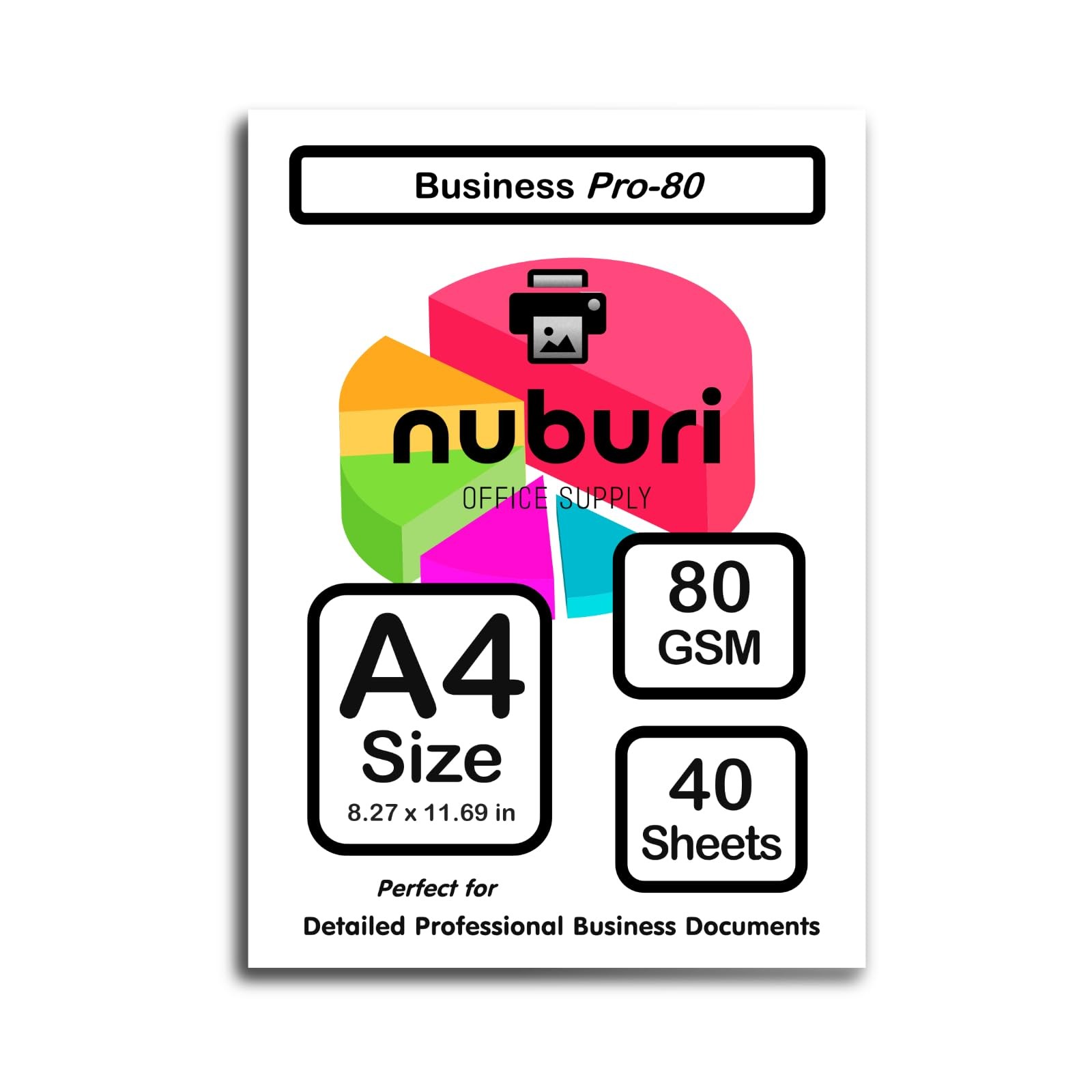 A4 Size Printer Paper Great for Professional Documents 80 gsm / 21l...
